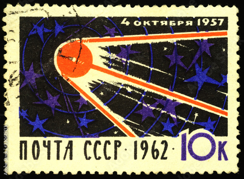 First Soviet satellite in space photo