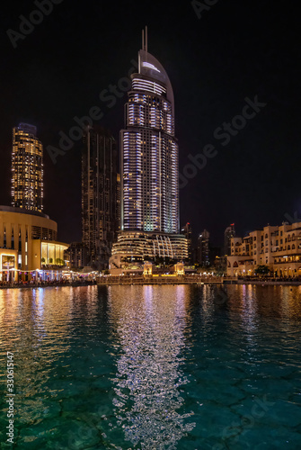Dubai Skyline at night in may 2019