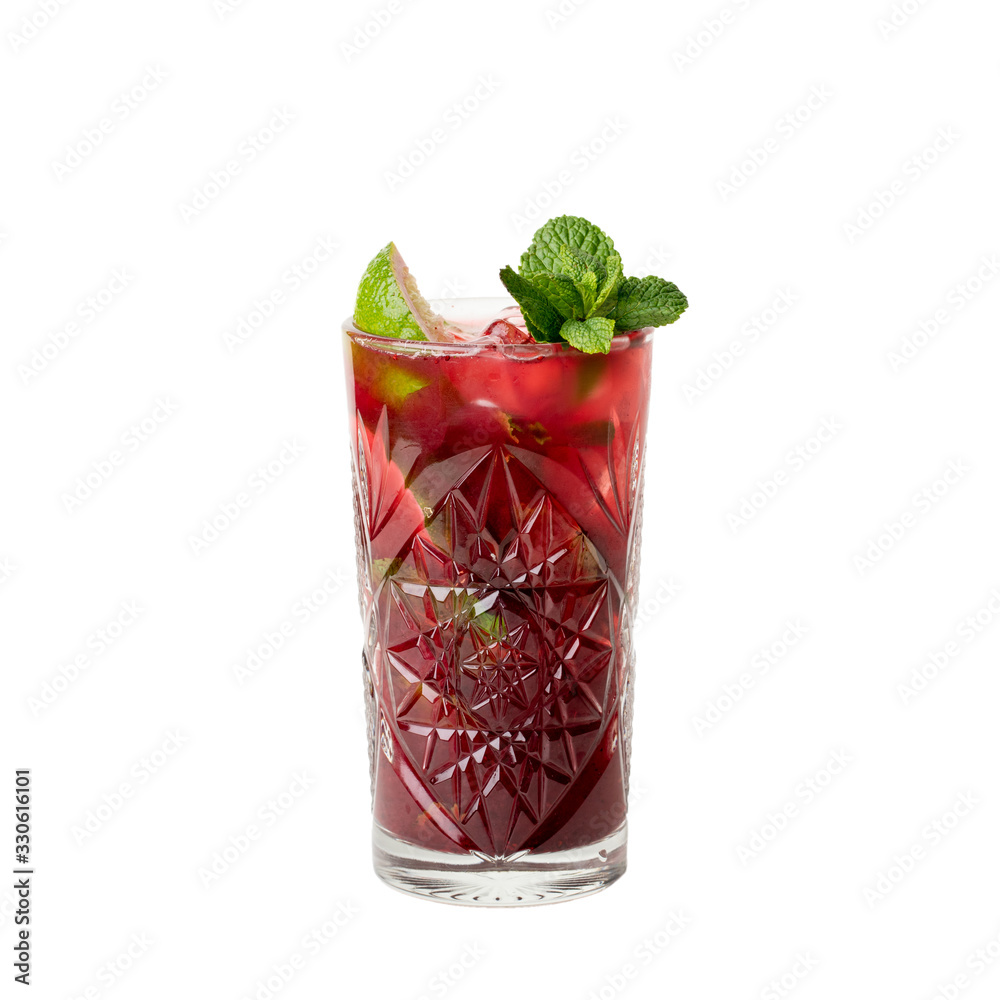 Cold cocktail drink isolation on a white Cold cocktail drink isolation on a white