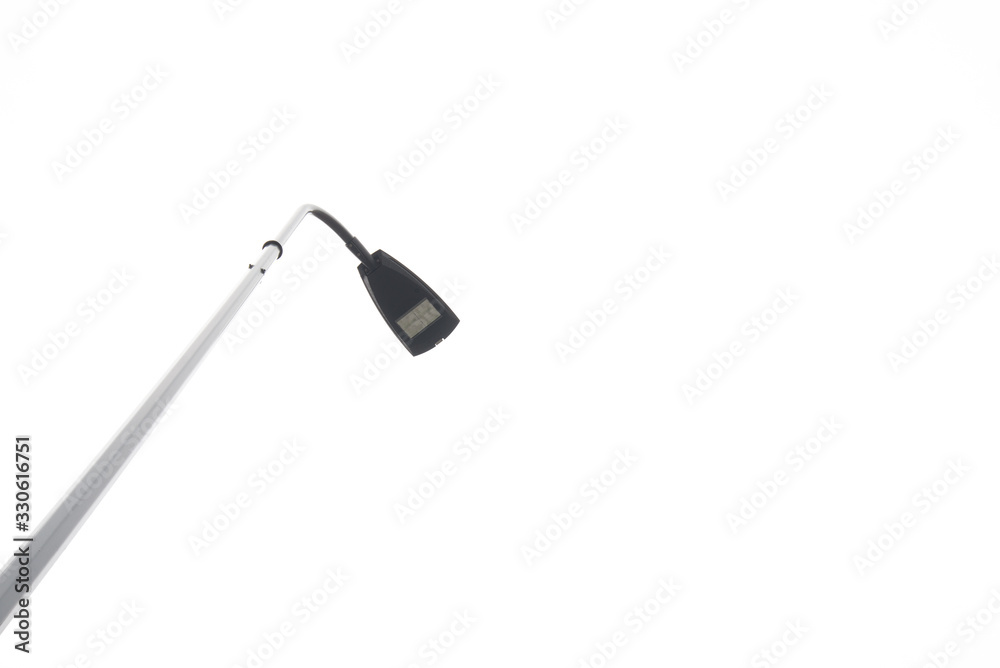 High street lamp in a perfect white background, with copy space