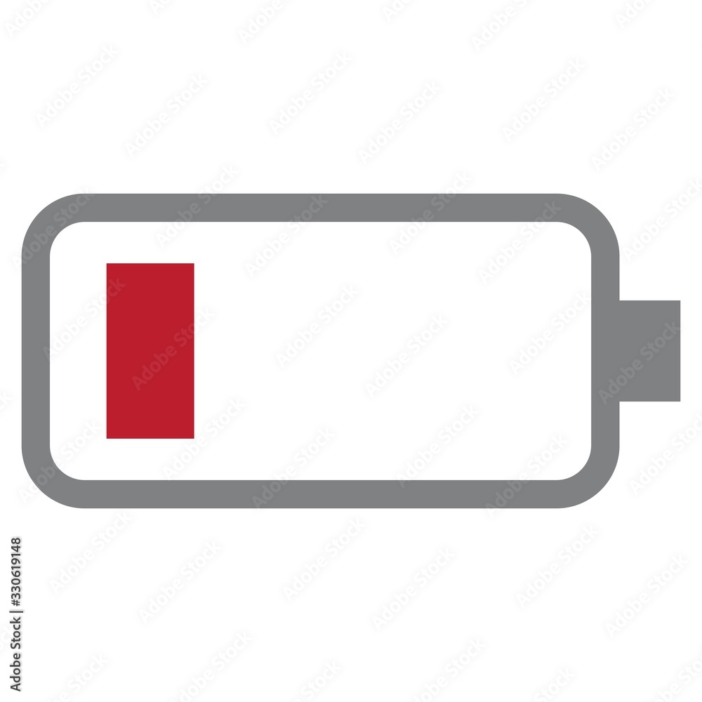 Low battery icon in trendy line style. Battery status symbol. Smartphone or laptop charging sign. Battery charge indicator for modern mobile and web concept. Low battery icon in trendy line style. Battery status symbol. Smartphone or laptop charging sign. Battery charge indicator for modern mobile and web concept.