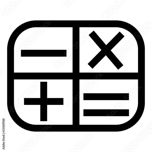 Math operators icon. Accounting, mathematics calculation sign. Add, minus, multiple, equals sign.