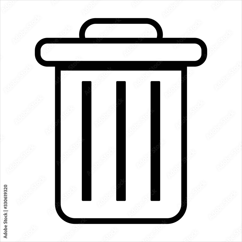 Trash can icon. Delete, remove symbol. Dustbin, recycle bin icon. Garbage can. Trash can icon. Delete, remove symbol. Dustbin, recycle bin icon. Garbage can.