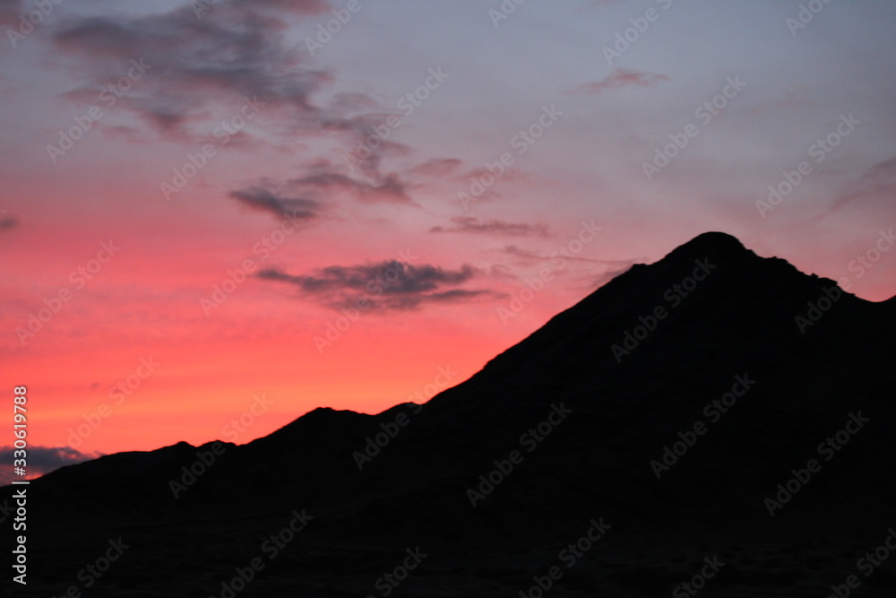 sunset in mountains