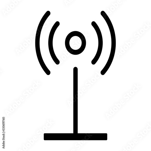 Wireless transmitter icon. Radio broadcasting sign.