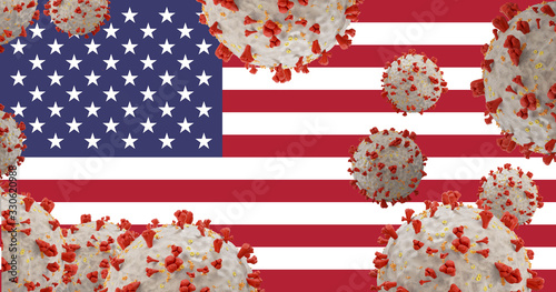 flag of america virus cell ...