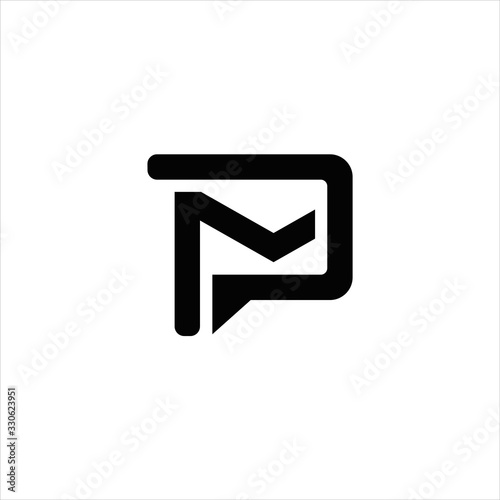letter pm logo design vector . logo letter pm combination 