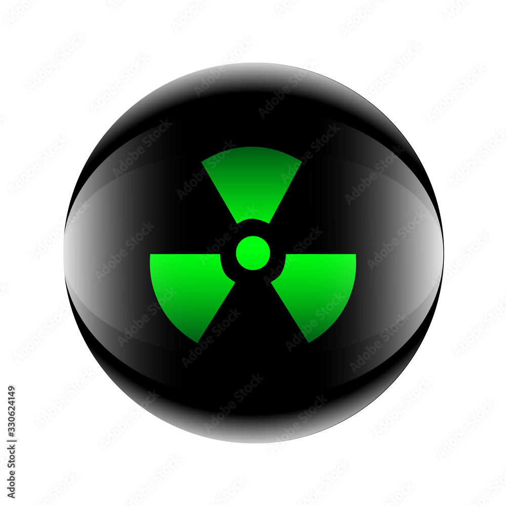 Radiactive icon black-green in the form of a ball. Vector eps 10 Radiactive icon black-green in the form of a ball. Vector eps 10