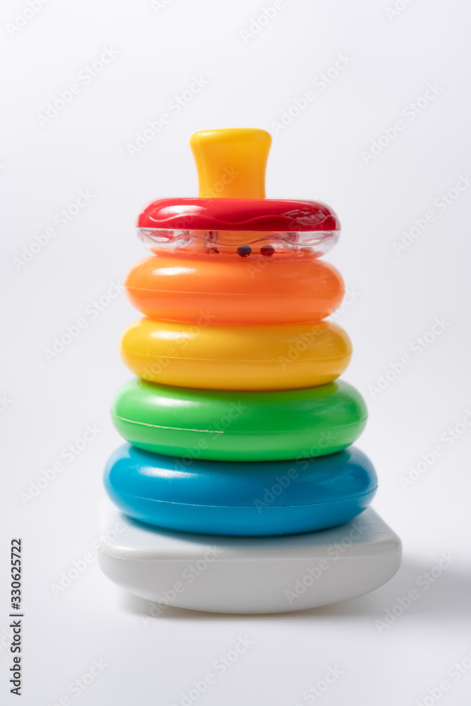 Infant educational toys on white background Infant educational toys on white background
