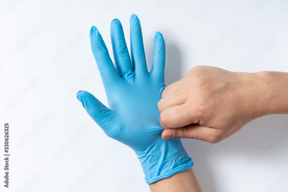 Hands are wearing nitrile gloves Hands are wearing nitrile gloves