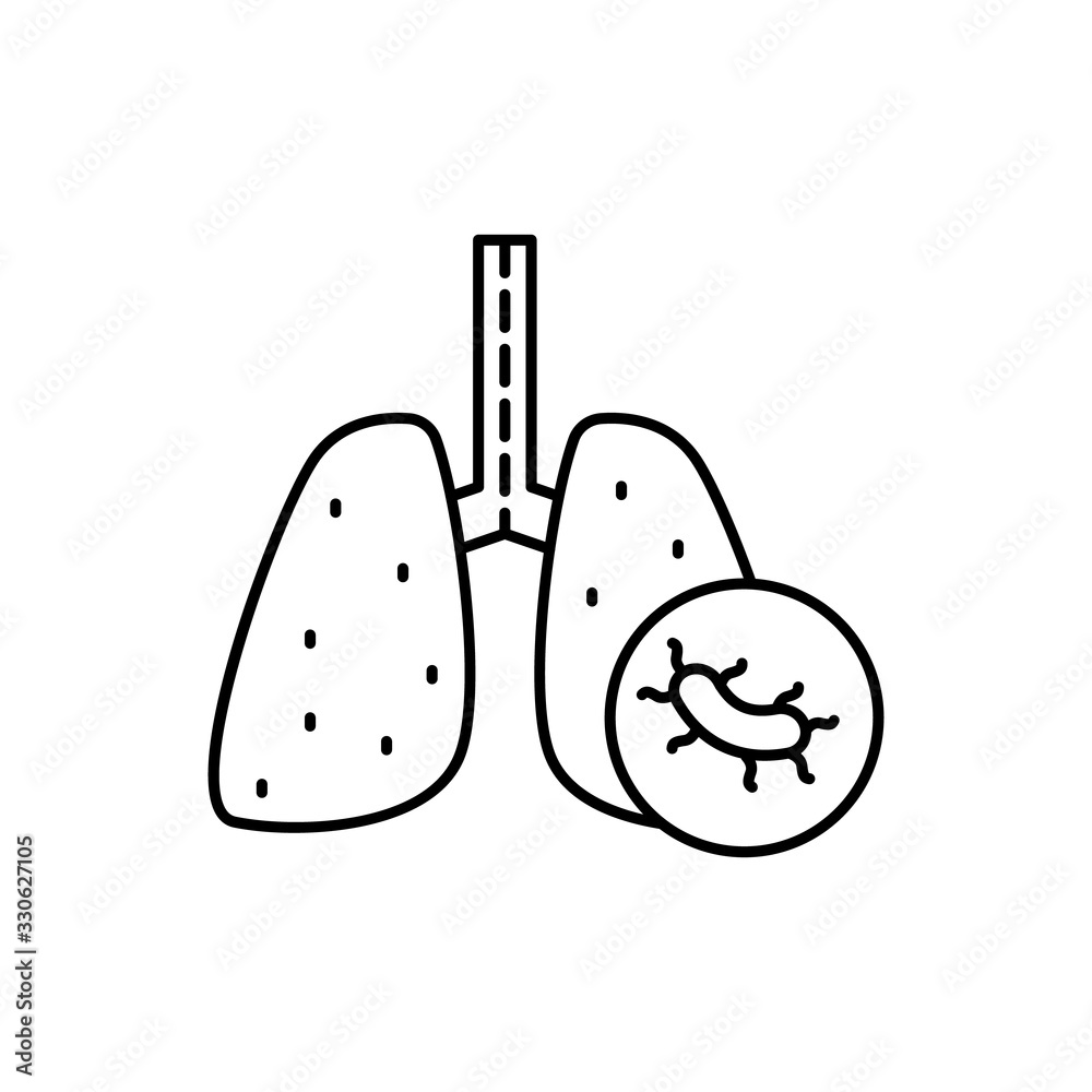 Virus, lungs icon. Simple line, outline vector elements of epidemic for ui and ux, website or mobile application Virus, lungs icon. Simple line, outline vector elements of epidemic for ui and ux, website or mobile application