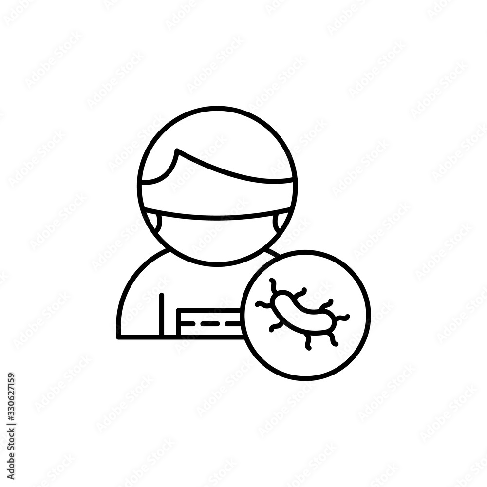 Virus, avatar, man, mask icon. Simple line, outline vector elements of epidemic for ui and ux, website or mobile application Virus, avatar, man, mask icon. Simple line, outline vector elements of epidemic for ui and ux, website or mobile application