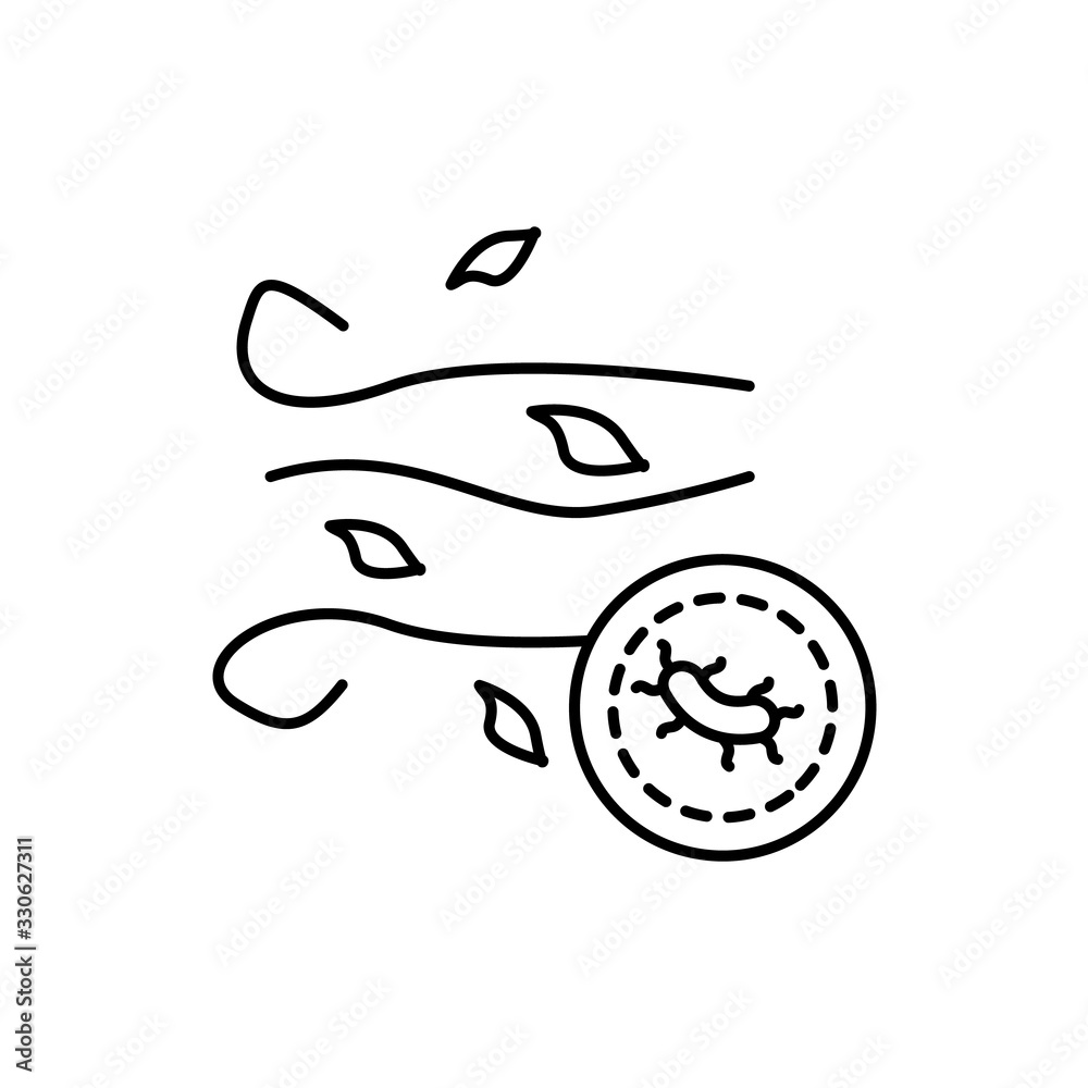 Obraz premium Virus, wind icon. Simple line, outline vector elements of epidemic for ui and ux, website or mobile application
