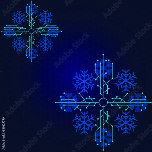 snowflakes on blue background