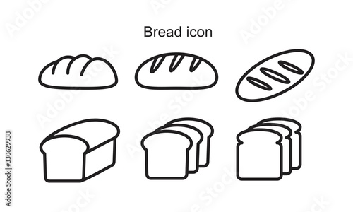 Fényképezés Bread Icon template black color editable