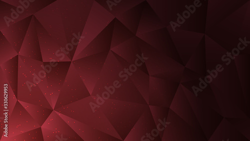 Polygon abstract shapes dots burgundy dark gradient vector background