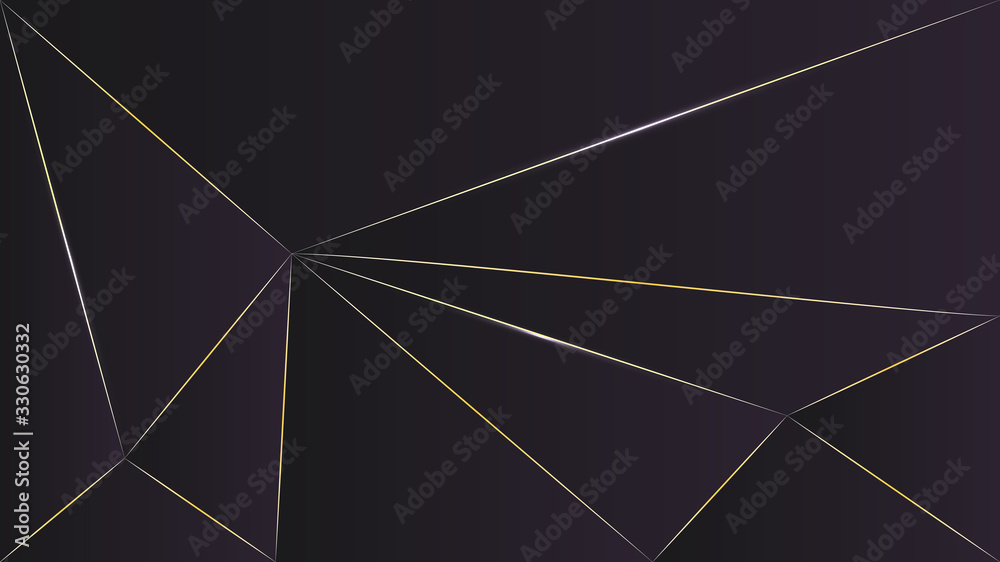 Polygon abstract shapes line gold violet dark gradient vector background Polygon abstract shapes line gold violet dark gradient vector background