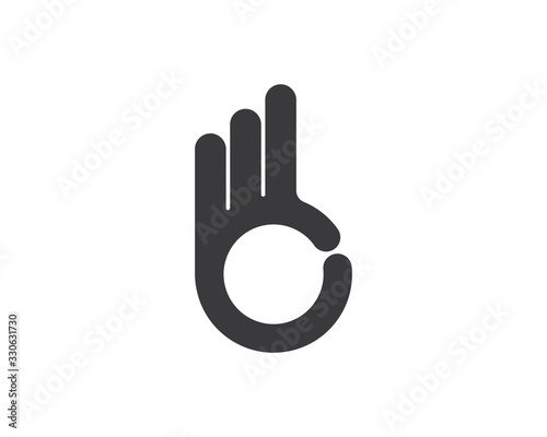 ok hand gesture vector illustration