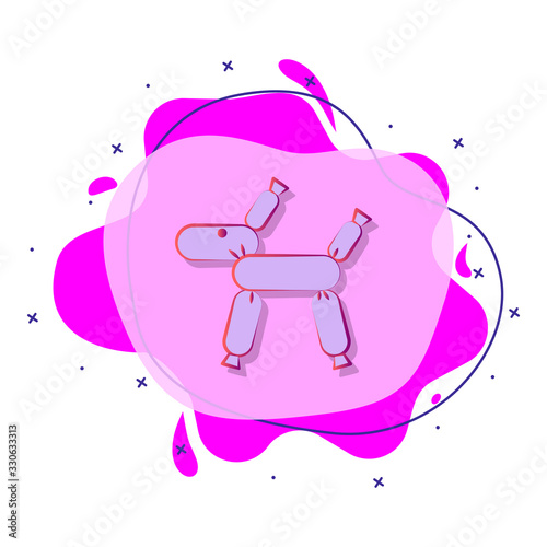 Ball-dog colored liquid bacdge icon. Simple color vector of circus icons for ui and ux, website or mobile application