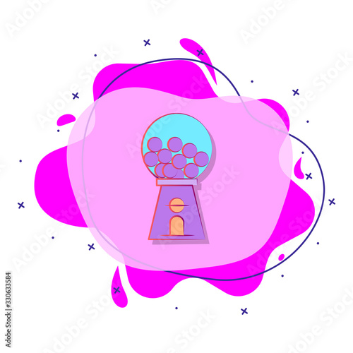 Chewing gum colored liquid bacdge icon. Simple color vector of circus icons for ui and ux, website or mobile application