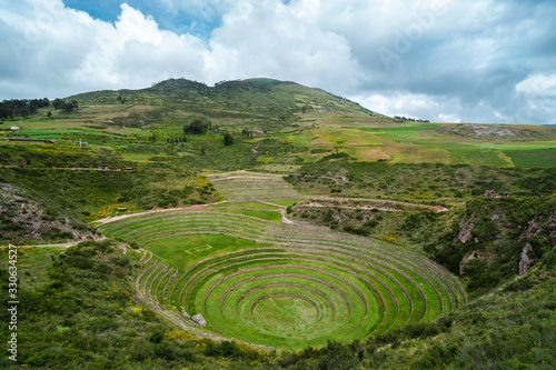 Inca Terraces at Moray, Sacred Valley, Cusco Region, Peru, South America