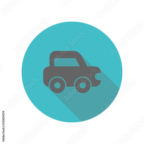 Car, passenger long shadow icon. Simple glyph, flat vector of transport icons for ui and ux, website or mobile application