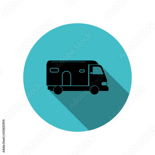 Caravan long shadow icon. Simple glyph, flat vector of transport icons for ui and ux, website or mobile application photo