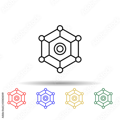 Seo data server multi color icon. Simple thin line, outline vector of online and web icons for ui and ux, website or mobile application
