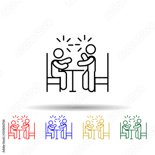 Schooling confused parent multi color icon. Simple thin line, outline vector of home schooling icons for ui and ux, website or mobile application