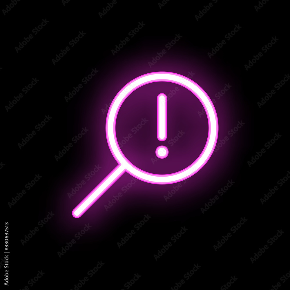 Information search neon icon. Simple thin line, outline vector of mix icons for ui and ux, website or mobile application Information search neon icon. Simple thin line, outline vector of mix icons for ui and ux, website or mobile application
