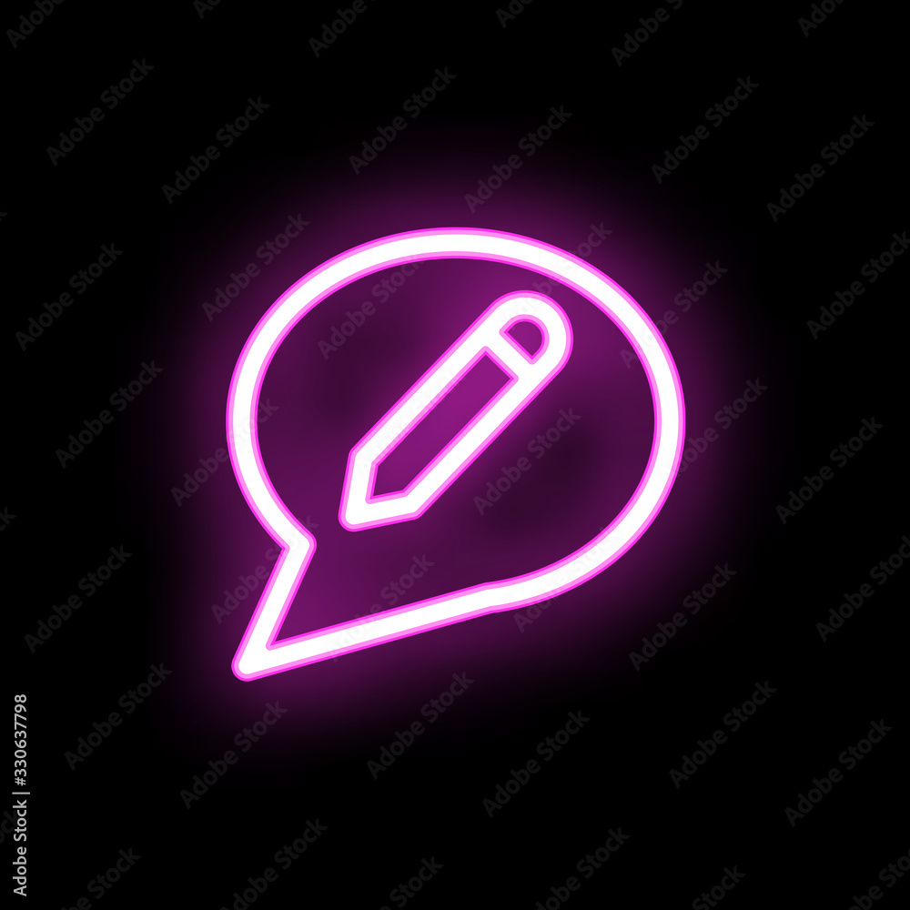 Chat idea creative neon icon. Simple thin line, outline vector of mix icons for ui and ux, website or mobile application Chat idea creative neon icon. Simple thin line, outline vector of mix icons for ui and ux, website or mobile application