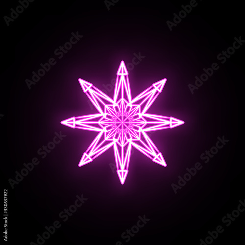 Snowflake neon icon. Simple thin line  outline vector of snowflake icons for ui and ux  website or mobile application