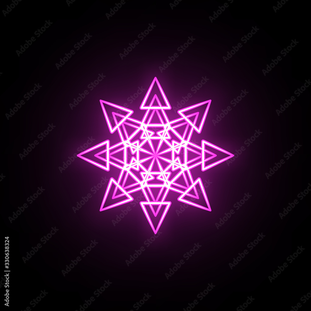 Snowflake neon icon. Simple thin line, outline vector of snowflake icons for ui and ux, website or mobile application Snowflake neon icon. Simple thin line, outline vector of snowflake icons for ui and ux, website or mobile application