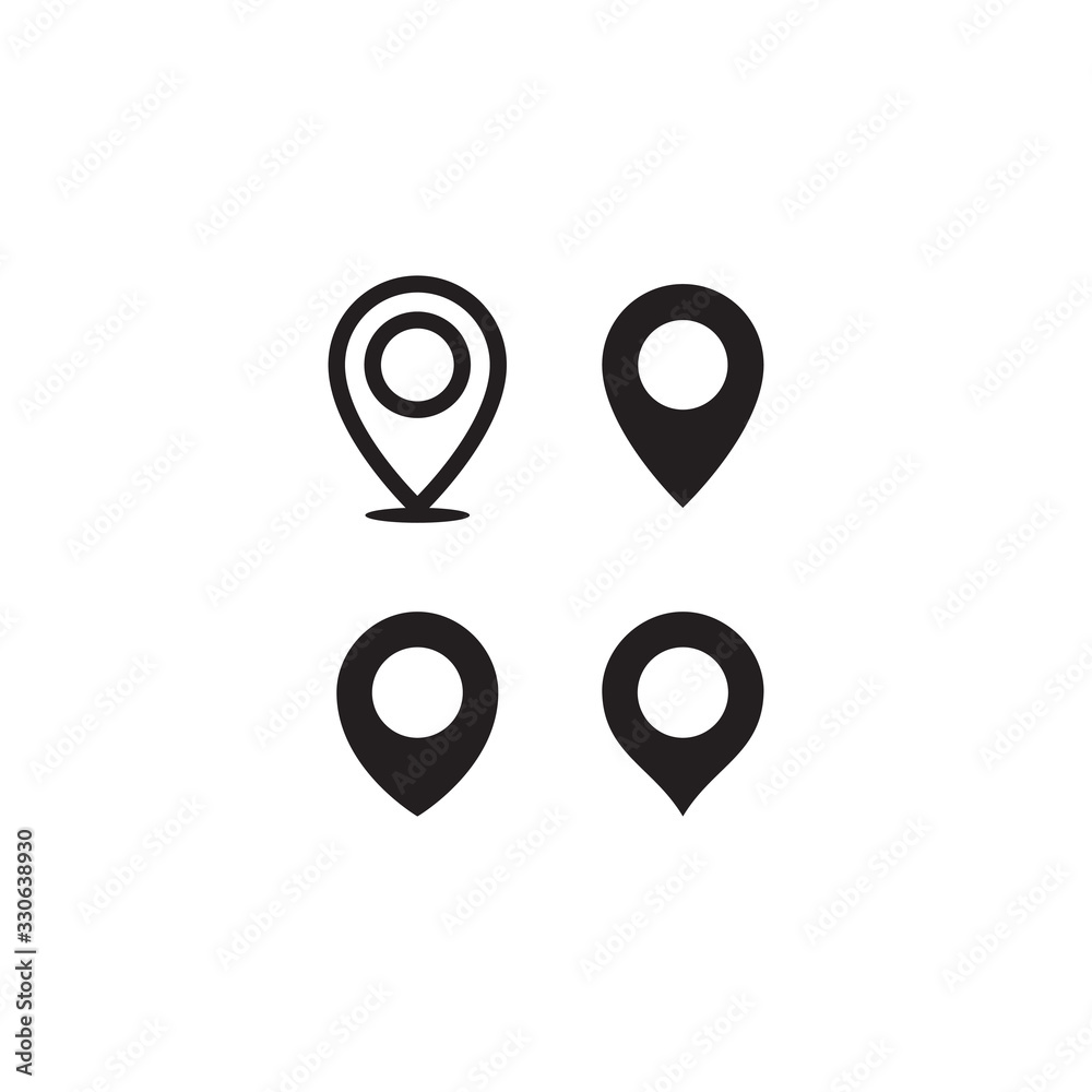 Simple map pin. Concept of global coordinate, dot, needle tip, ui. Flat style trend modern brand graphic design on white background Simple map pin. Concept of global coordinate, dot, needle tip, ui. Flat style trend modern brand graphic design on white background