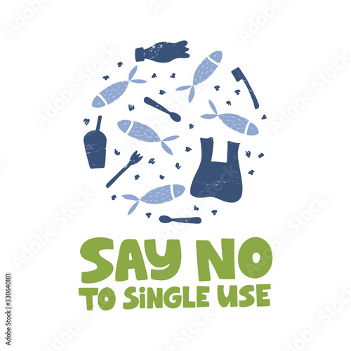 Water plastic pollution banner template. Vector illustrations