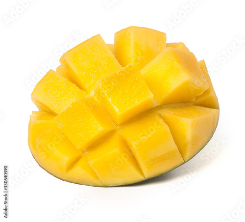 slice of mango isolated on white background