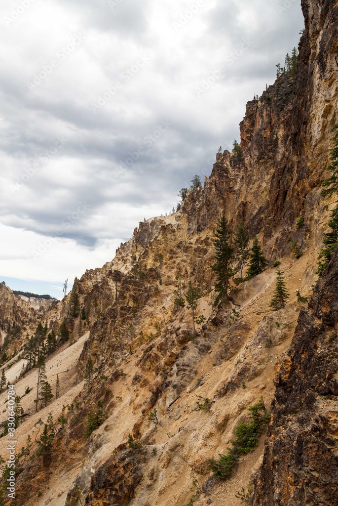 Steep Cliff Walls of the Grand Canyon of the Yellowstone