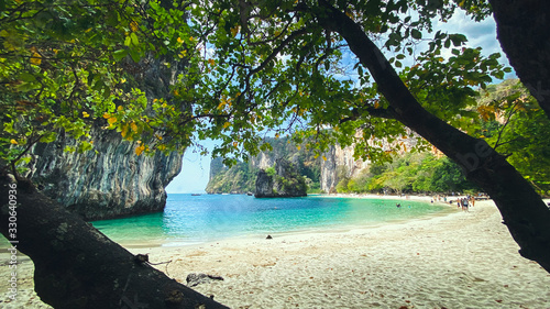 Lagoon-The blue sea and mountains on the island photo