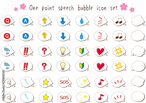 Hand painted speech bubble mini icon set