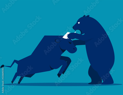 Bull Bear market presents downtrend stock market