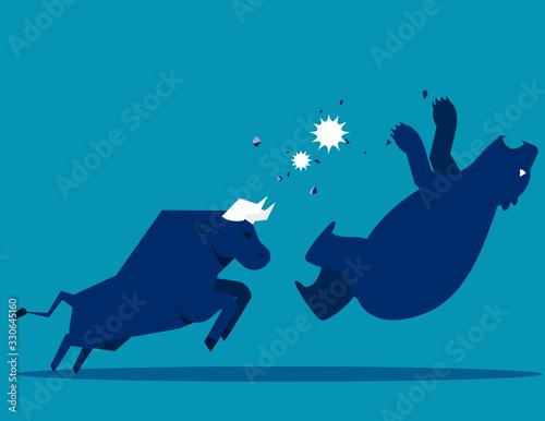 Bull Bear market presents downtrend stock market
