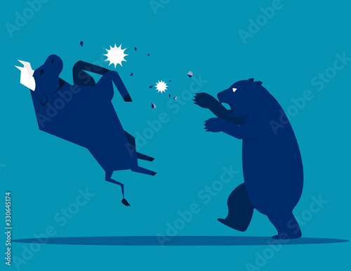 Bull Bear market presents downtrend stock market
