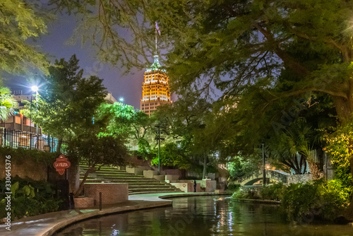 Amazing view of San Antonio river walk during night at San Antonio USA