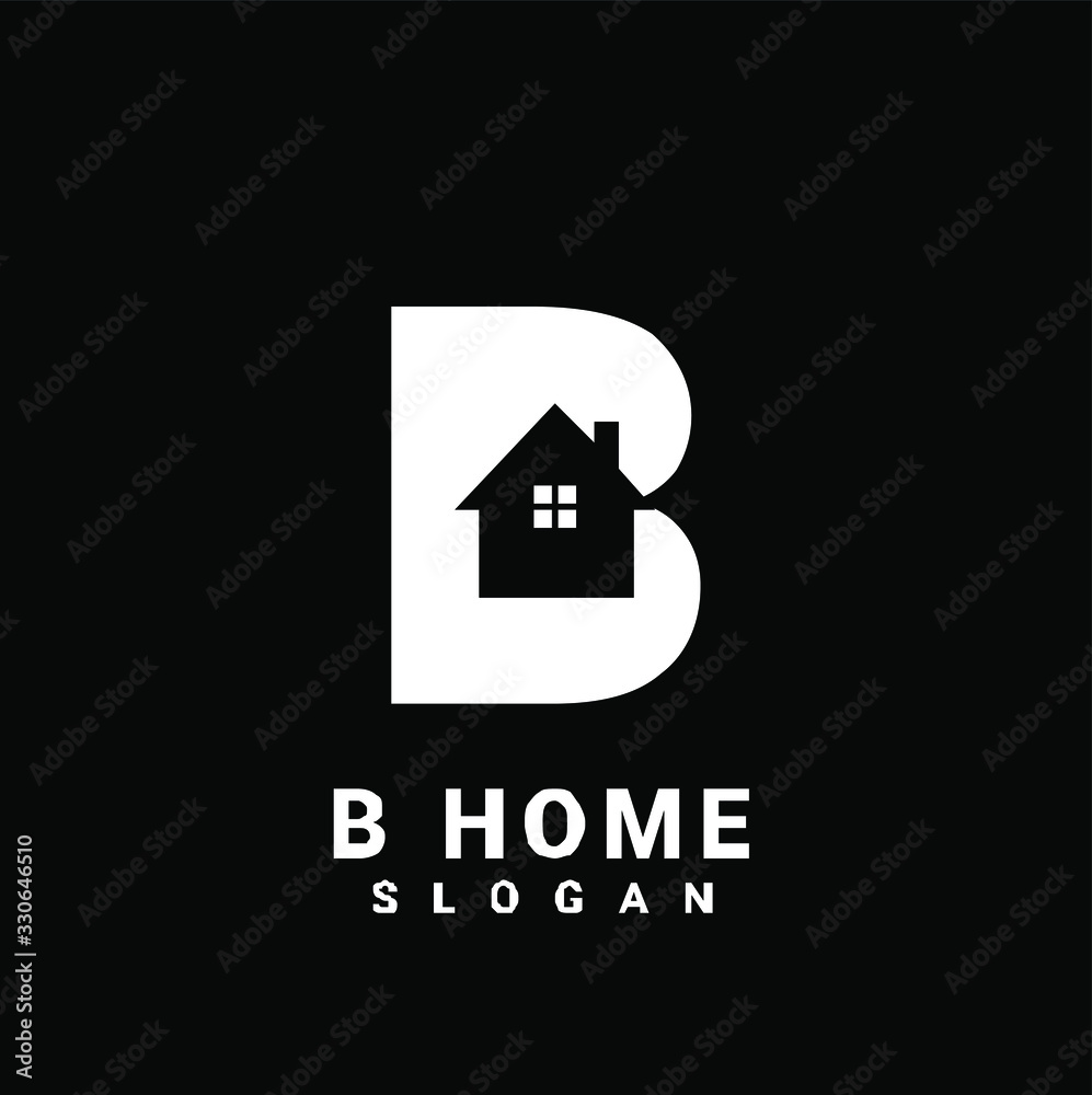 Fototapeta premium B initial house logo icon design vector