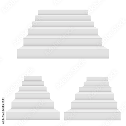 Set of stairs isolated. vector illustration.