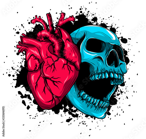 Human heart icon in cartoon style. Real disease heart vector illustration.