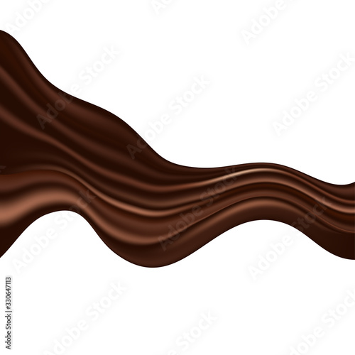 Chocolate wave, swirl isolated. Abstract background. Vector illustration