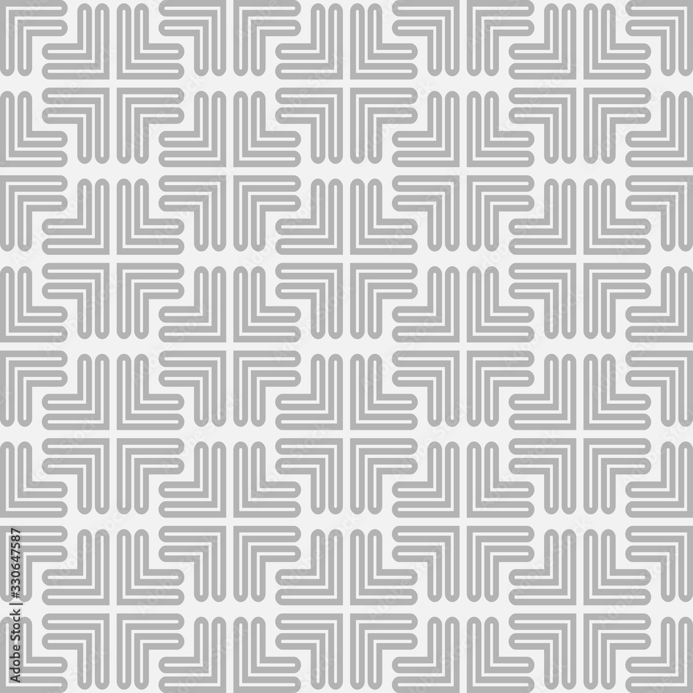 Geometric Pattern | Contemporary Background Vector | Gray On White | Seamless Wallpaper For Interior Design