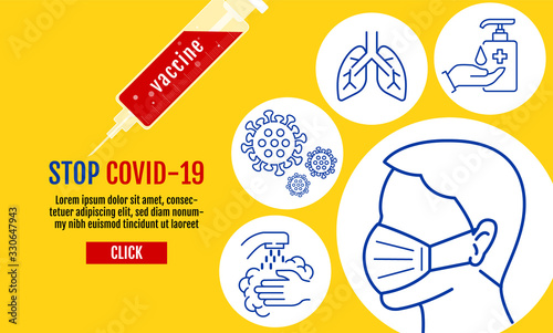 People wearing protective Medical mask for prevent virus Wuhan Covid-19, Coronavirus Protection Related Vector Line Icons, vector, Contains such Icons as Protective Measures, Coronavirus Symptoms.