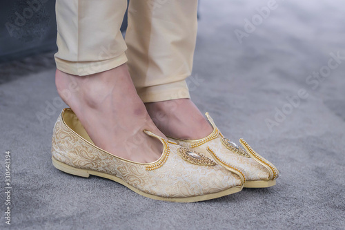 Indian Punjabi Sikh groom's wedding shoes